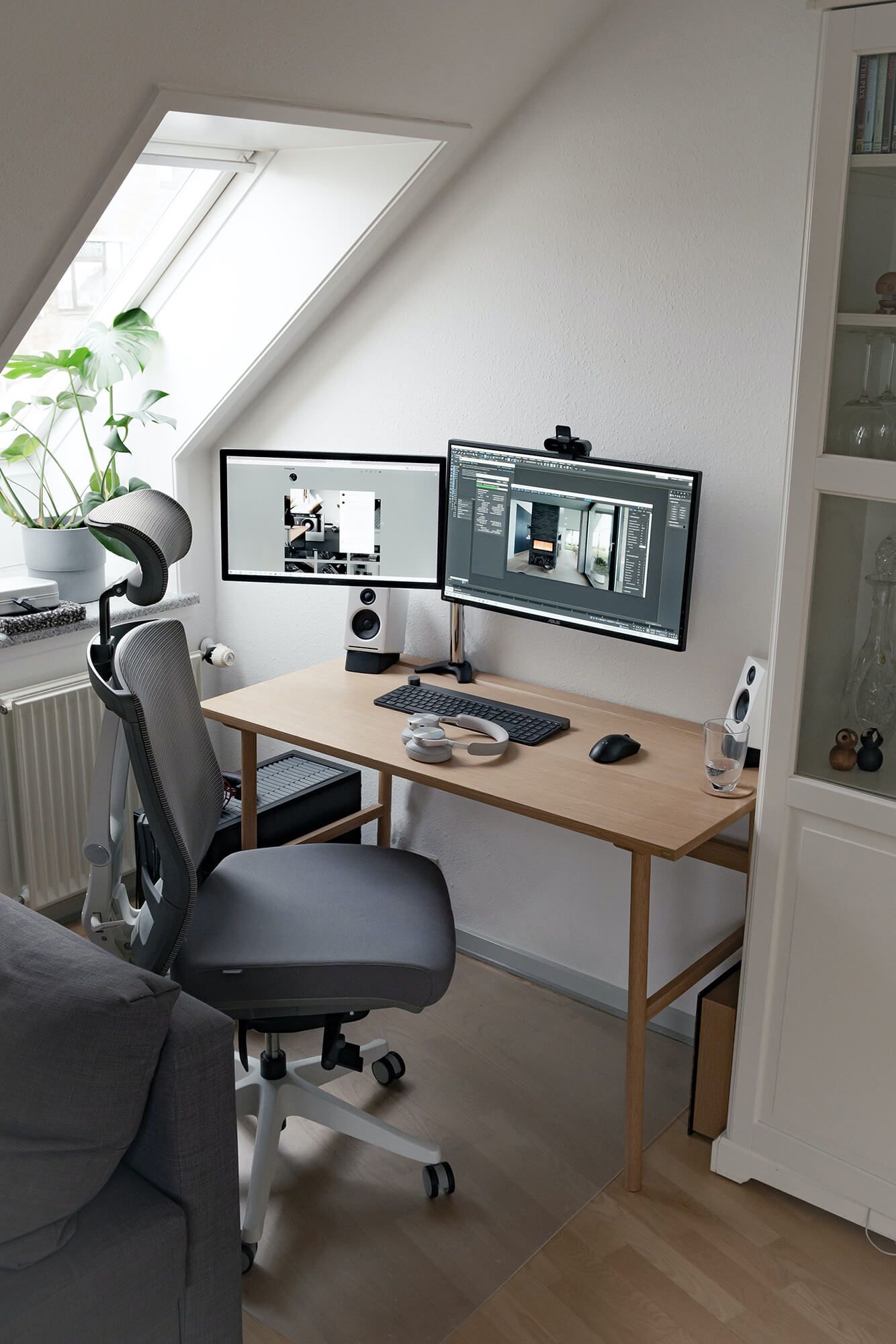 Minimal Scandinavian Desk Setup in Odense, Denmark