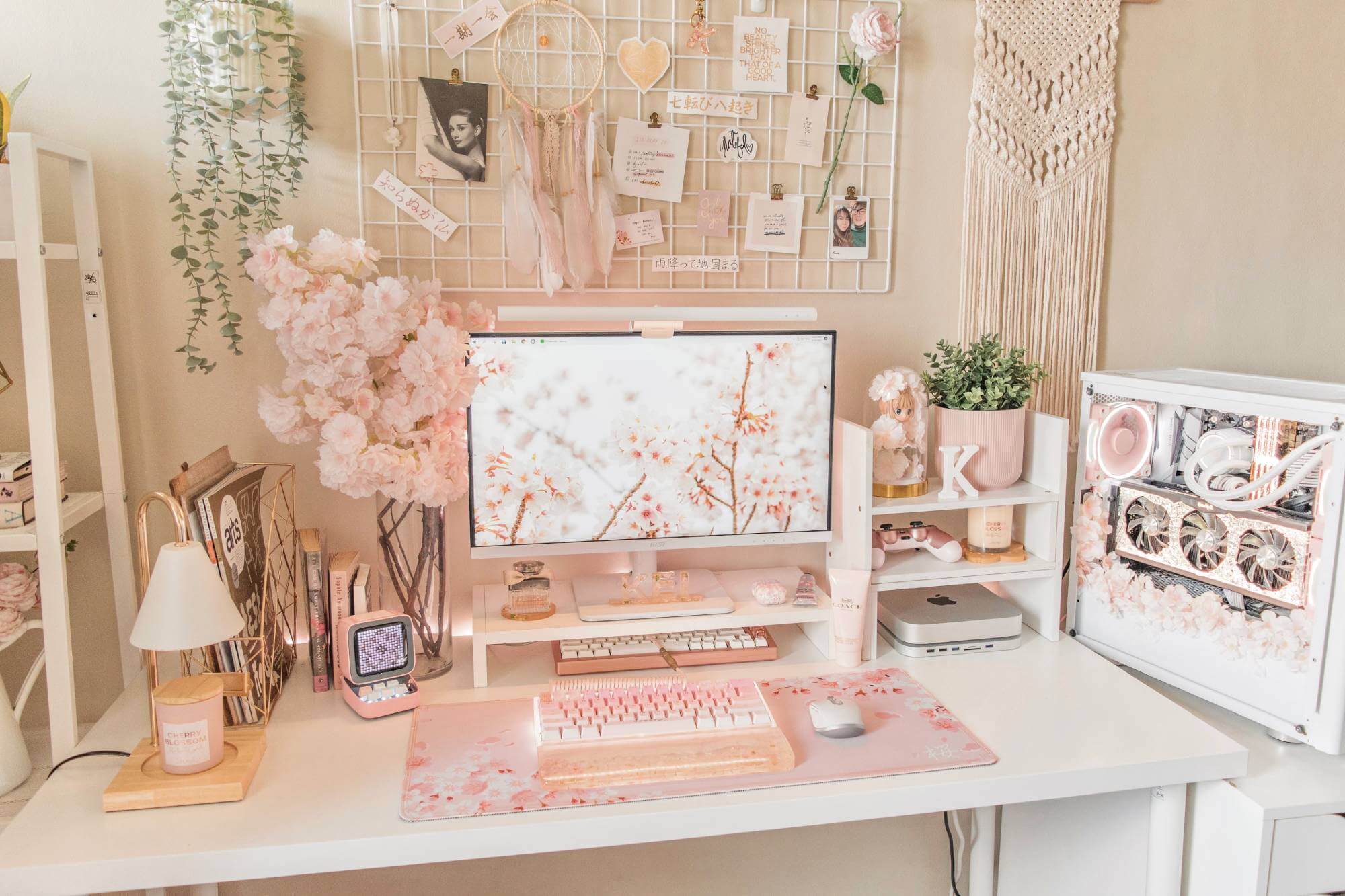 Chic Pink Desk Setup in Metro Manila, Philippines