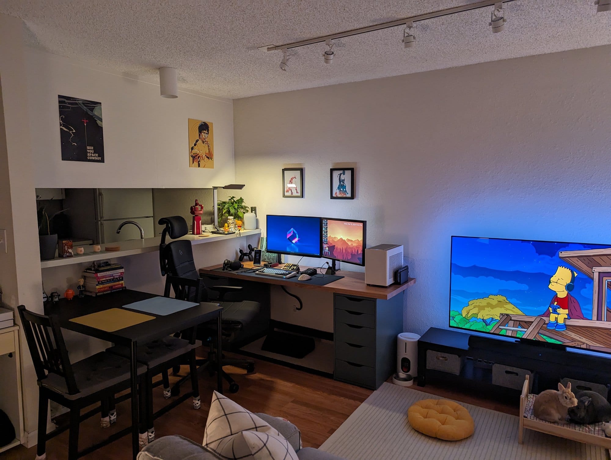 A cosy IKEA desk setup with an Embody office chair