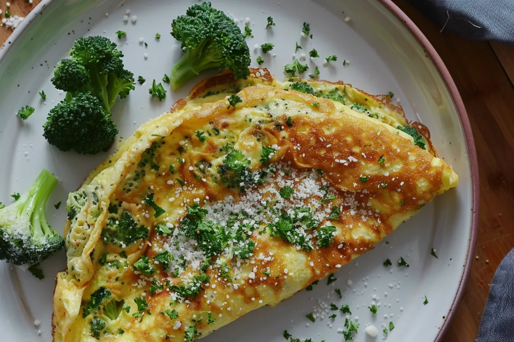 Broccoli and cheese omelette