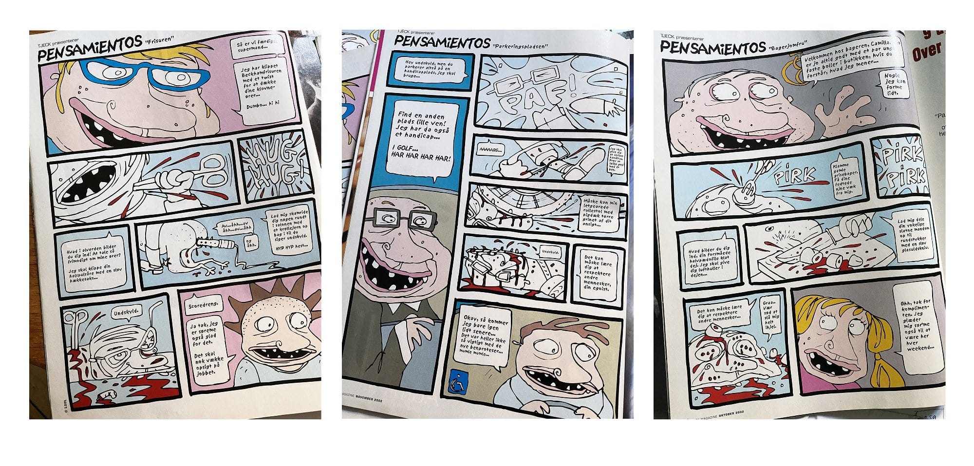 A set of comic strips in Danish