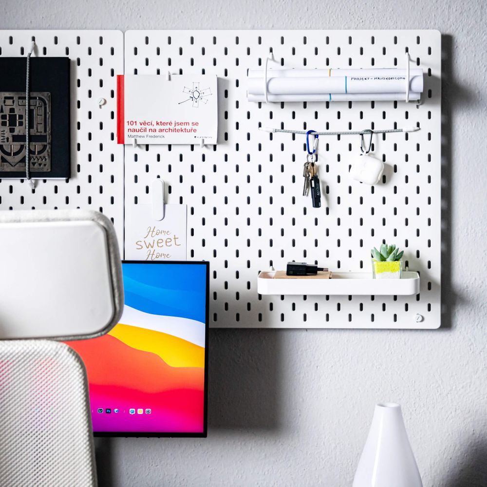 Pegboard Study Desk Setup