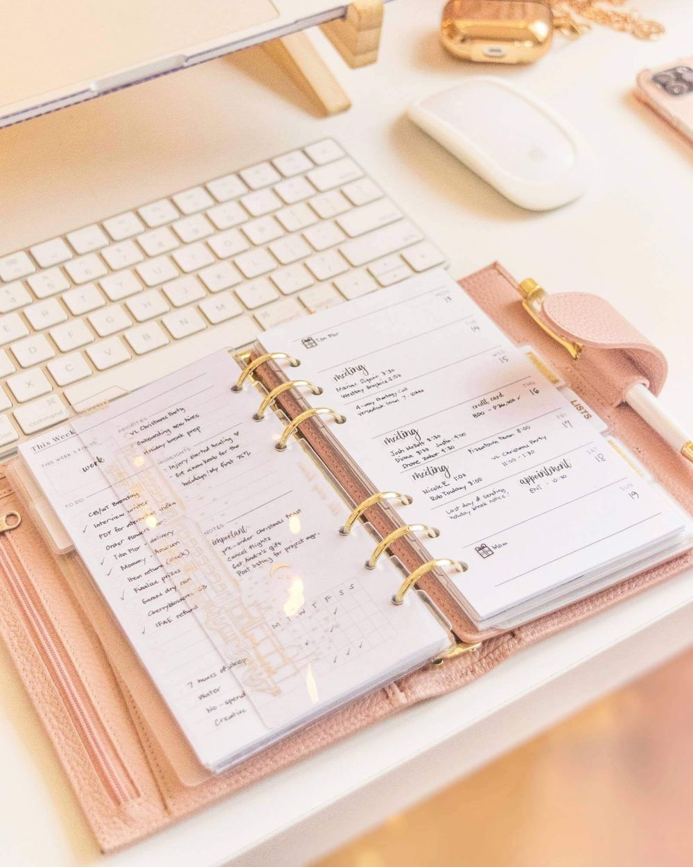 Chic Pink Desk Setup