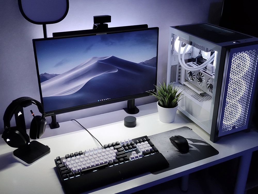 Monochrome Custom Pc Desk Setup