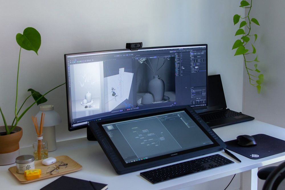 Simple and Ergonomic 3D Design Desk Setup