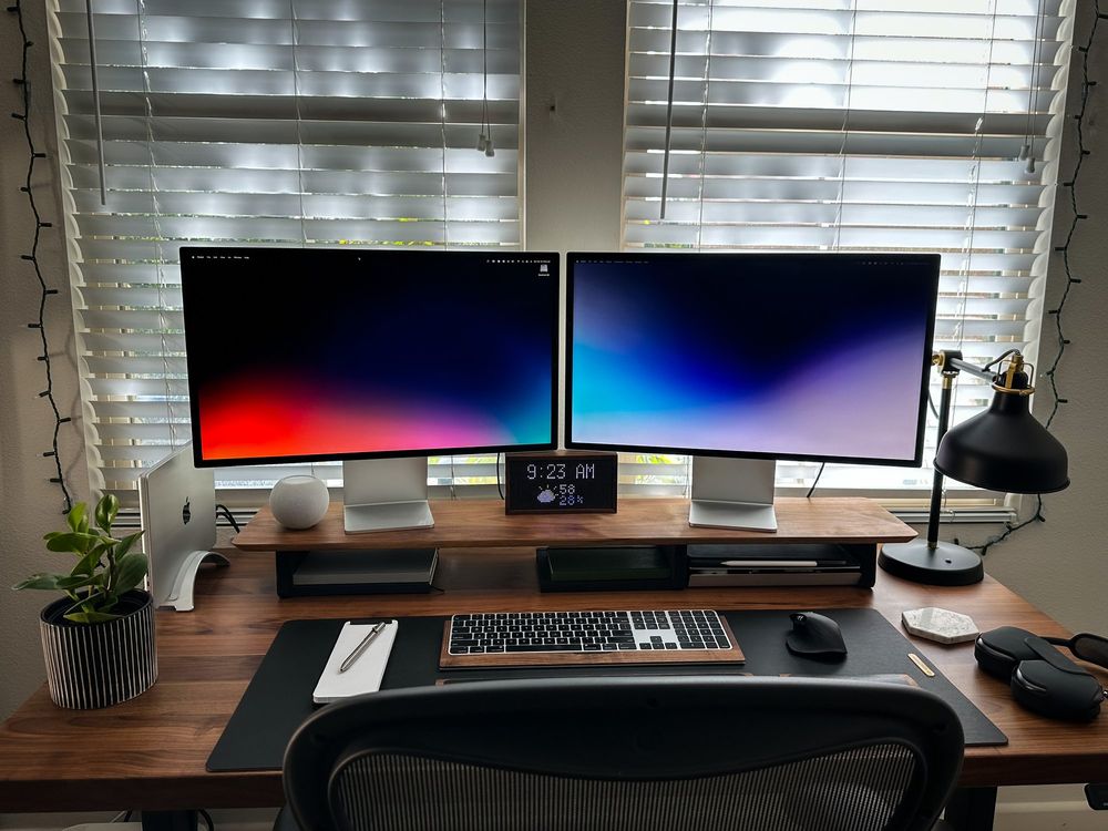 Freelance Developer Dual Monitor Workspace